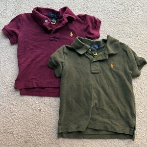 Polo by Ralph Lauren Kids Polo Shirts - Olive and Burgundy